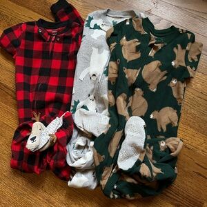 Carter's Kids Pajamas - Red, Gray, Green